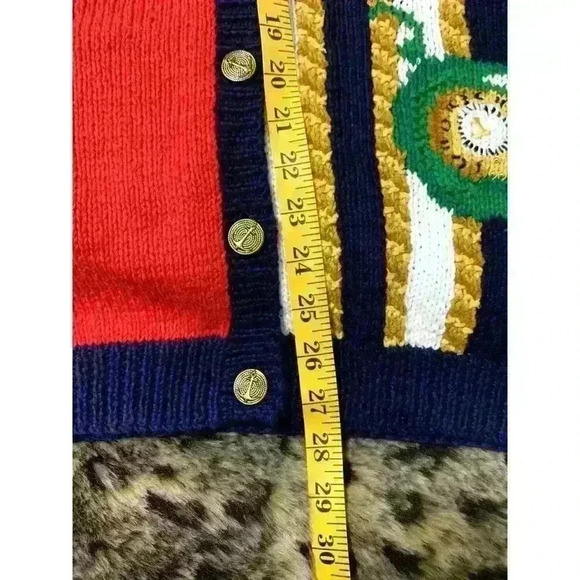 Vintage Marisa Christina Cardigan Nautical Rare Hand Knit Blue Medium Grandma - Picture 5 of 9